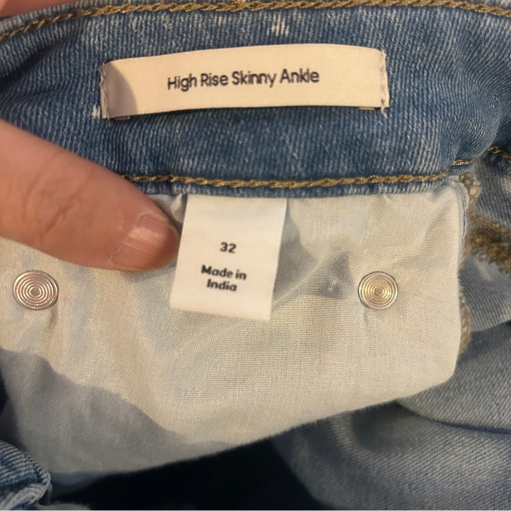 NEW Calvin Klein Light Wash Blue High Rise Skinny Ankle Jeans Denim Size 32 - Picture 10 of 12